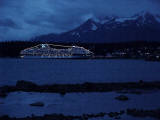 Cruise ship in Haines harbor as seen from photo point