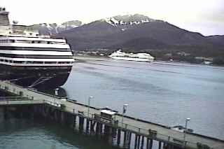 Norwegian Wind leaving Juneau, Veendam in foreground.