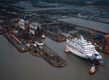 Norwegian Wind being assembled