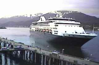 Picture from the Juneau Public Library Live Cam: The Holland America Statendam